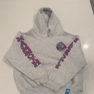 Gray Kids Hoodie with Red Accents